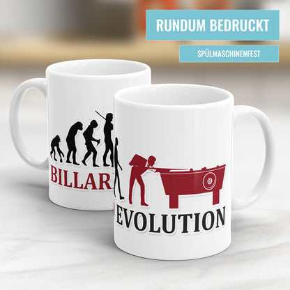 Billard Evolution Tasse - Geschenkidee für Billardspieler
