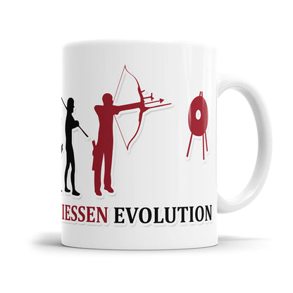 Bogenschiessen Evolution Tasse - Geschenkidee für Bogenschiesser