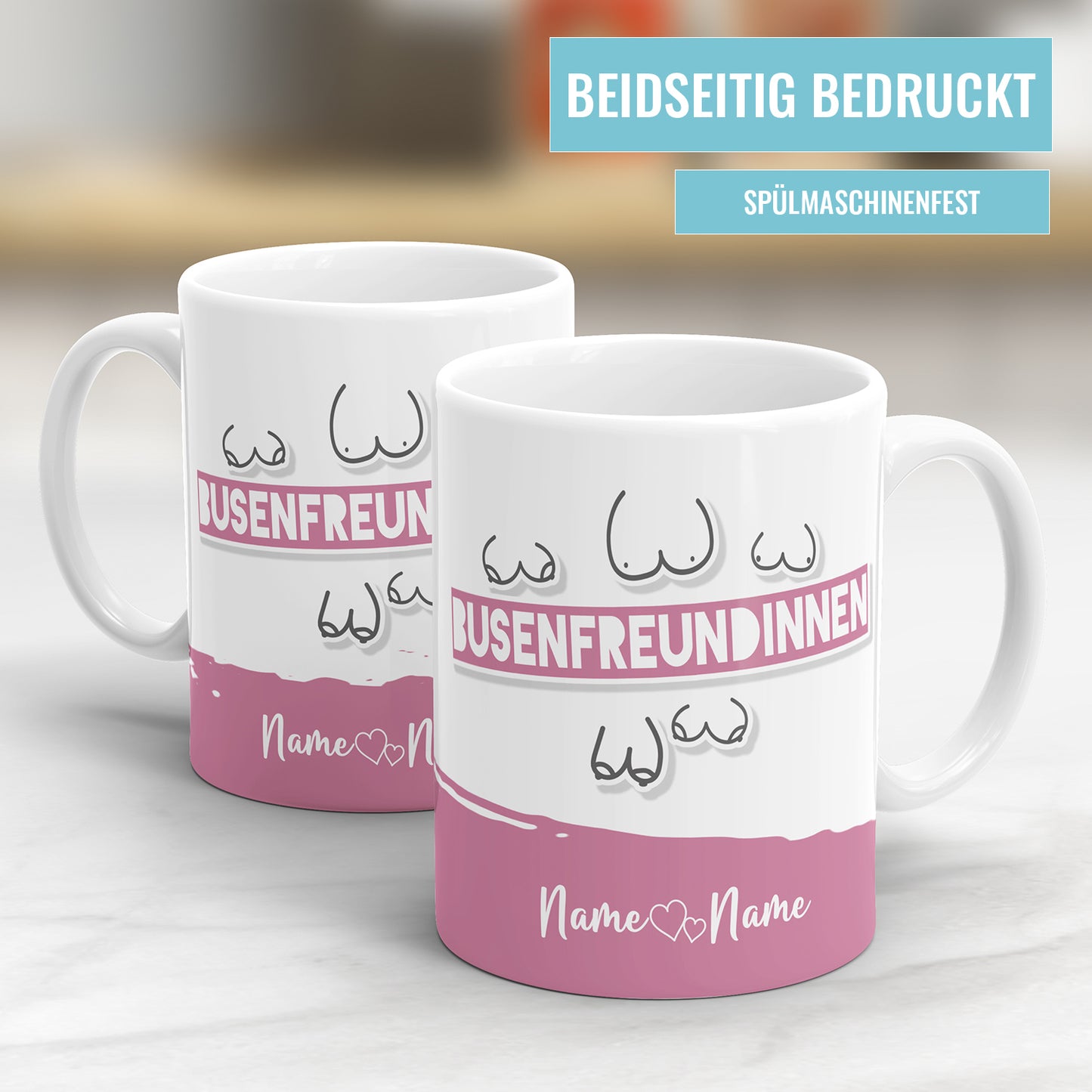 Busenfreundinnen Tasse personalisiert mit Namen