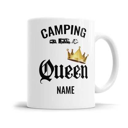 Camping King oder Camping Queen Tasse personalisiert mit Namen