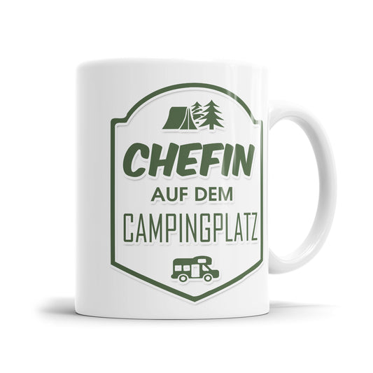 Chefin auf dem Campingplatz - Camping Tasse