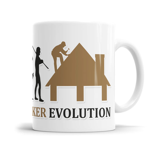 Dachdecker Evolution Tasse - Geschenkidee für Dachdecker Fulima