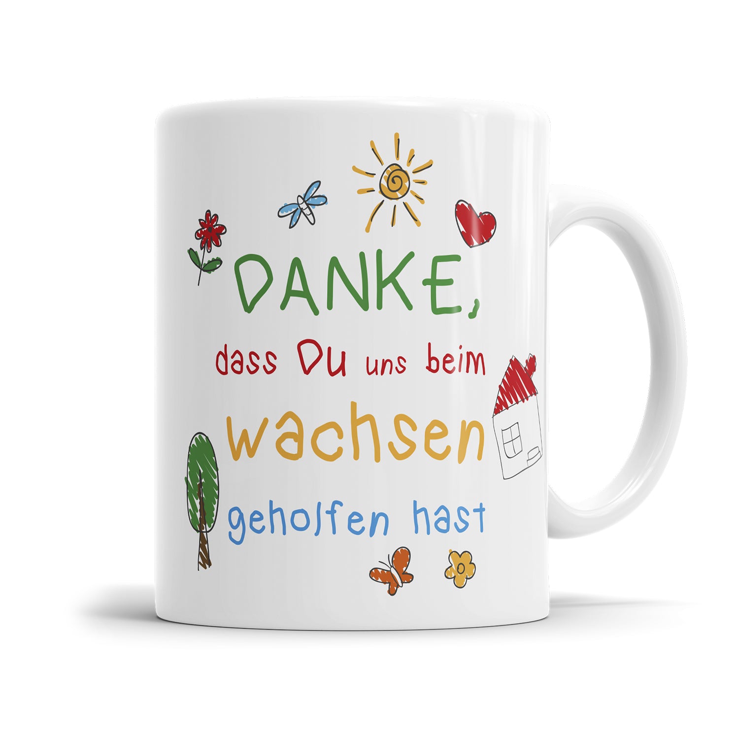 Danke dass du mir beim wachsen geholfen hast gemalt - Erzieher und Erzieherin Tasse - Fulima