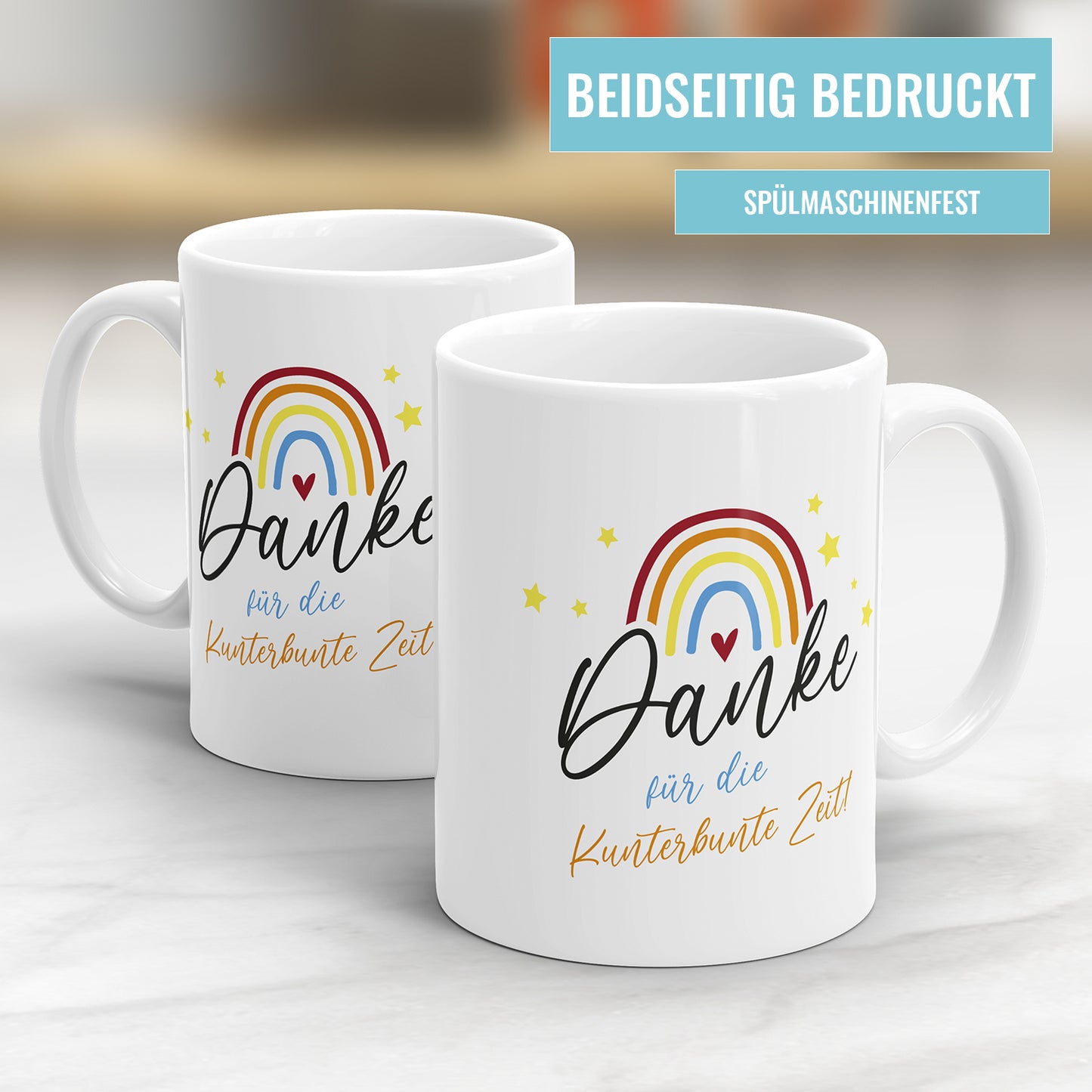 Erzieher - Erzieherin Tasse - Danke für die Kunterbunte Zeit
