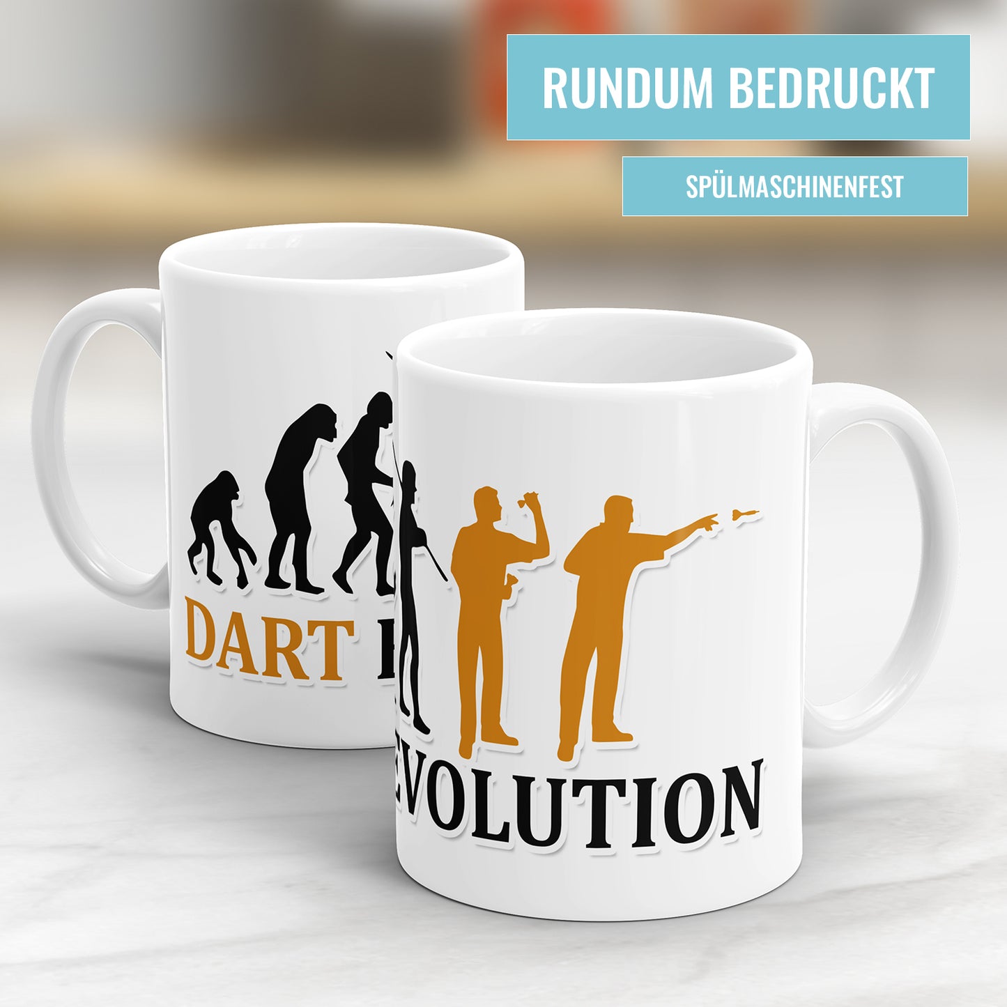 Dart Evolution Tasse - Geschenkidee für Dartspieler