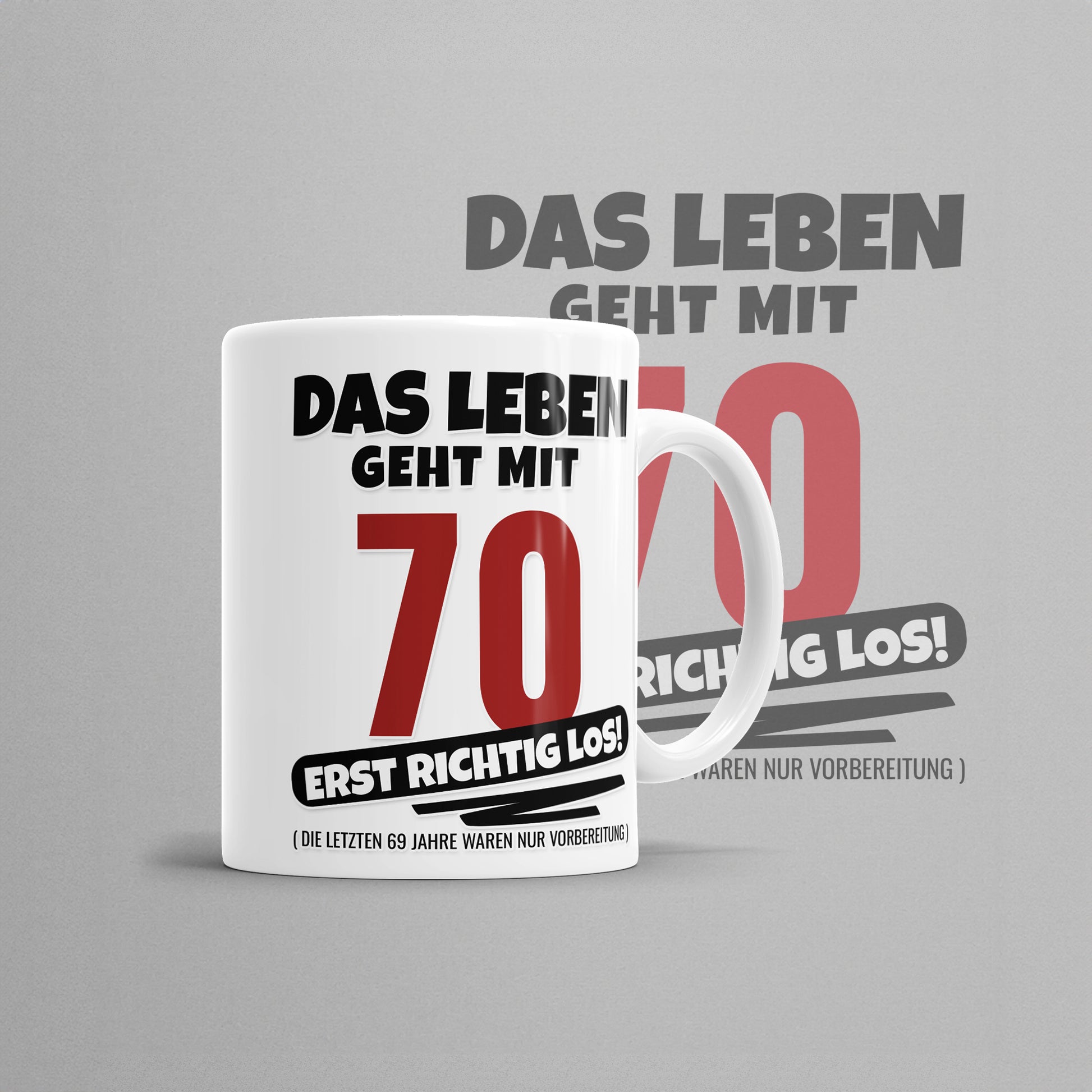 Das Leben geht mit 70 erst richtig Los - Geburtstag Tasse - Fulima