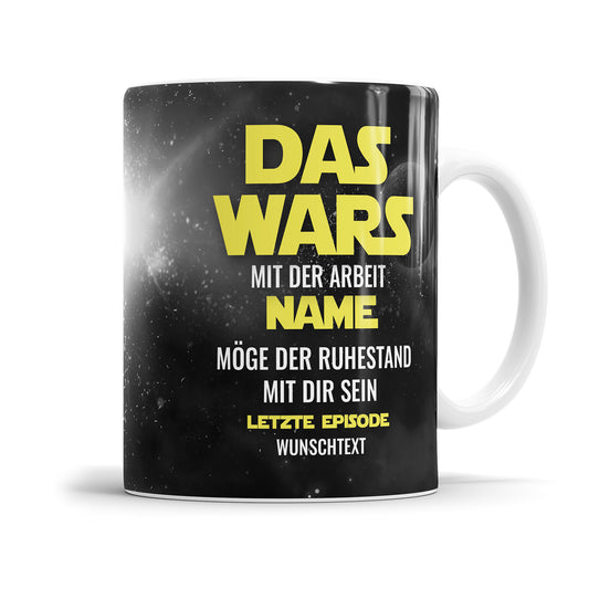 Das Wars - Möge der Ruhestand mit Dir Sein - Personalisiert mit Name - Rentner Tasse - Fulima