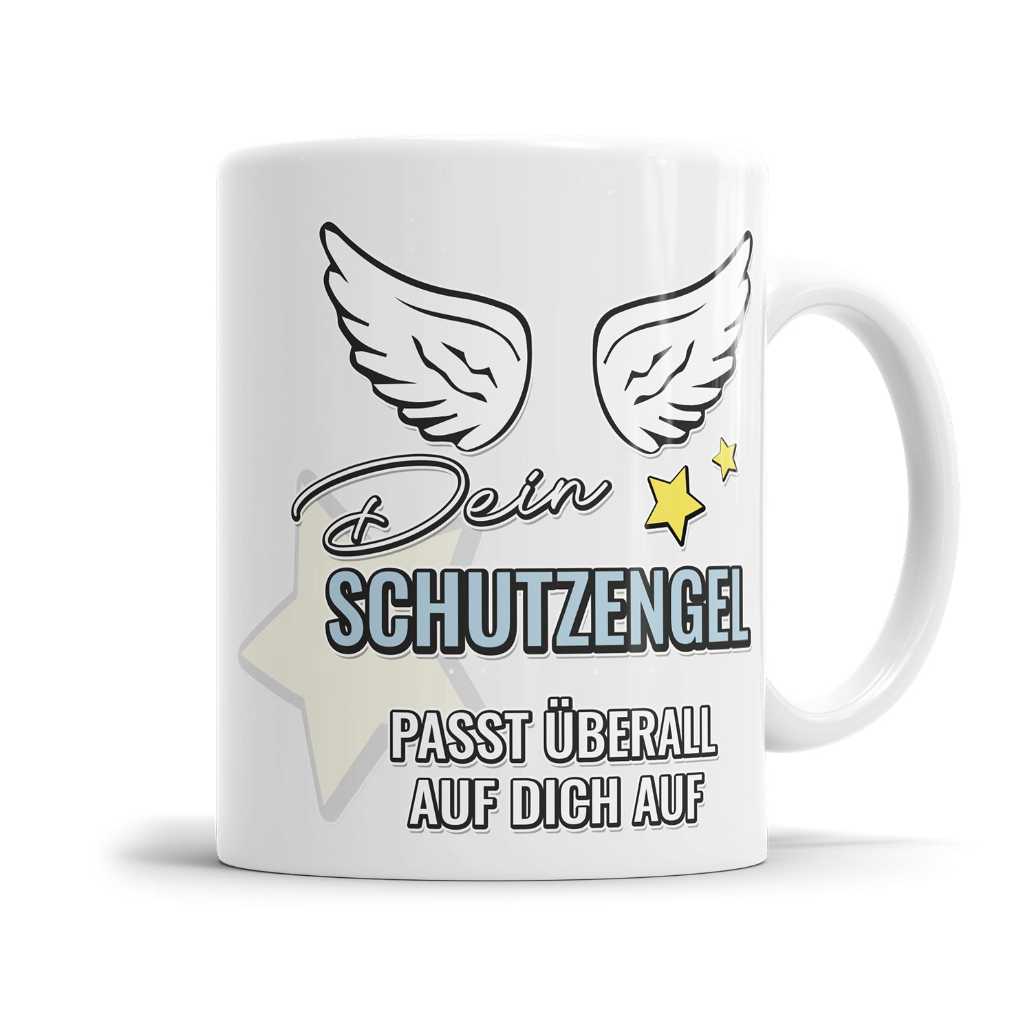 Schutzengel Tasse – "Dein Schutzengel passt überall auf dich auf" – Geschenkidee - Fulima