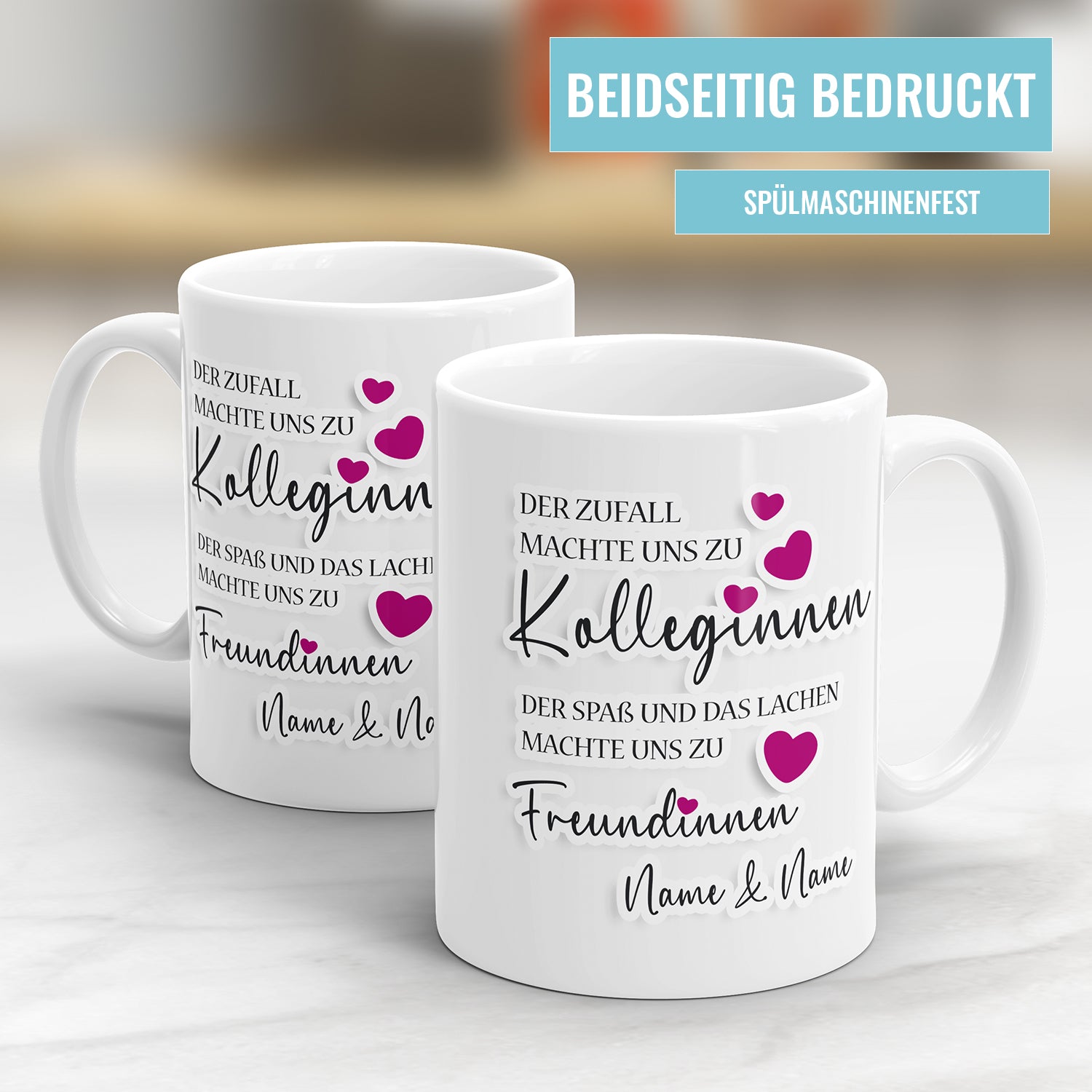 Personalisierte Tasse - Der Zufall machte uns zu Kolleginnen - Geschenk für Arbeitskollegin - Fulima