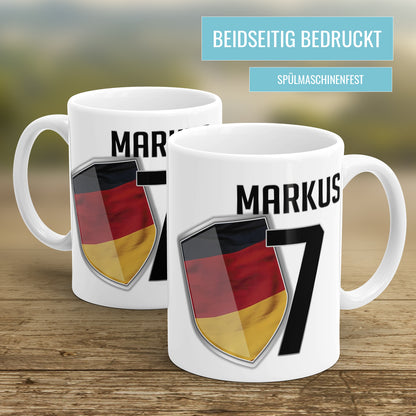 Deutschland Fan Tasse - Personalisiert mit Namen und Nummer - Fulima