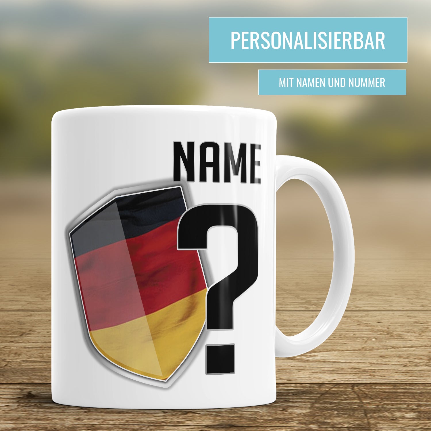Deutschland Fan Tasse - Personalisiert mit Namen und Nummer - Fulima