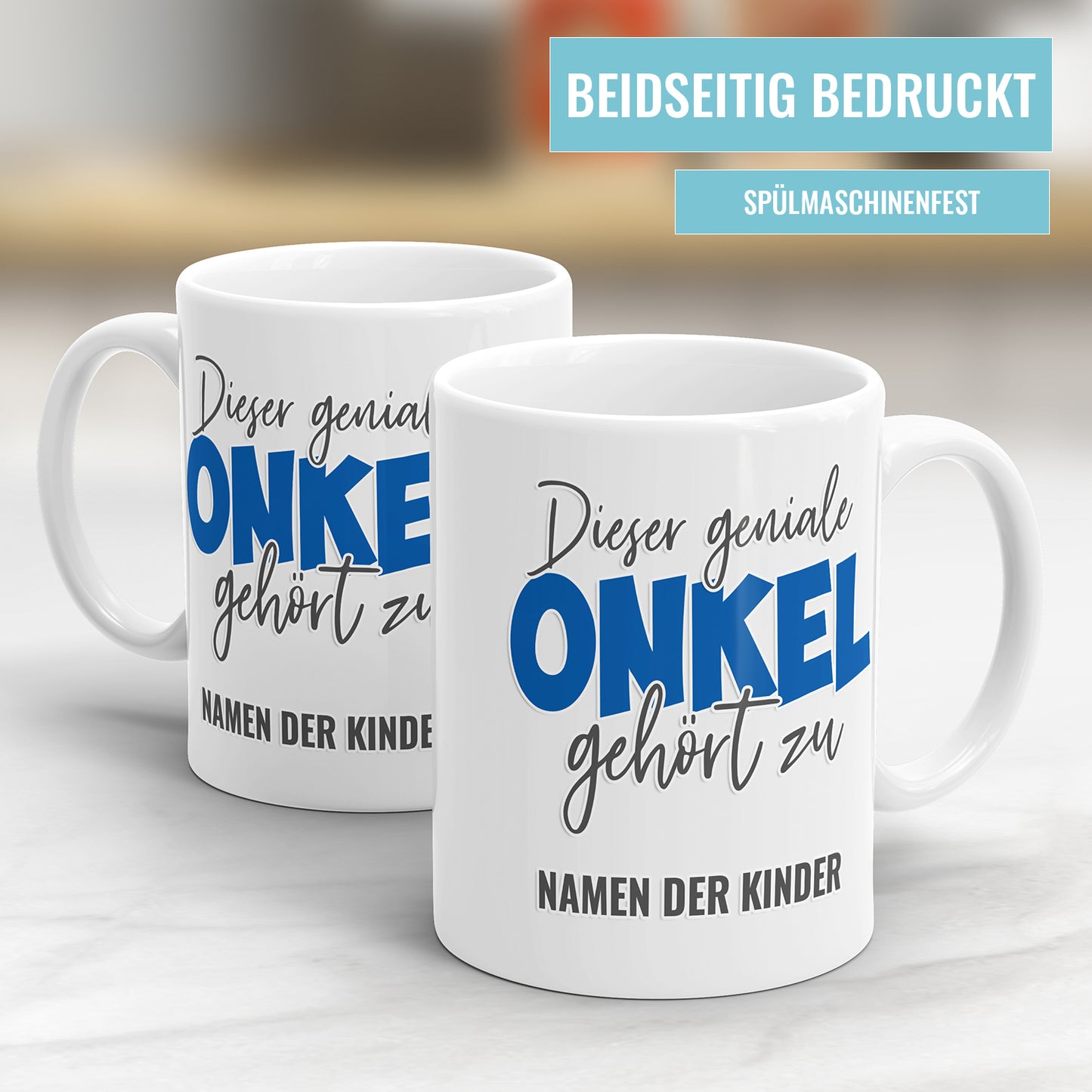 Dieser geniale Onkel gehört zu personalisiert mit Namen der Kinder Tasse