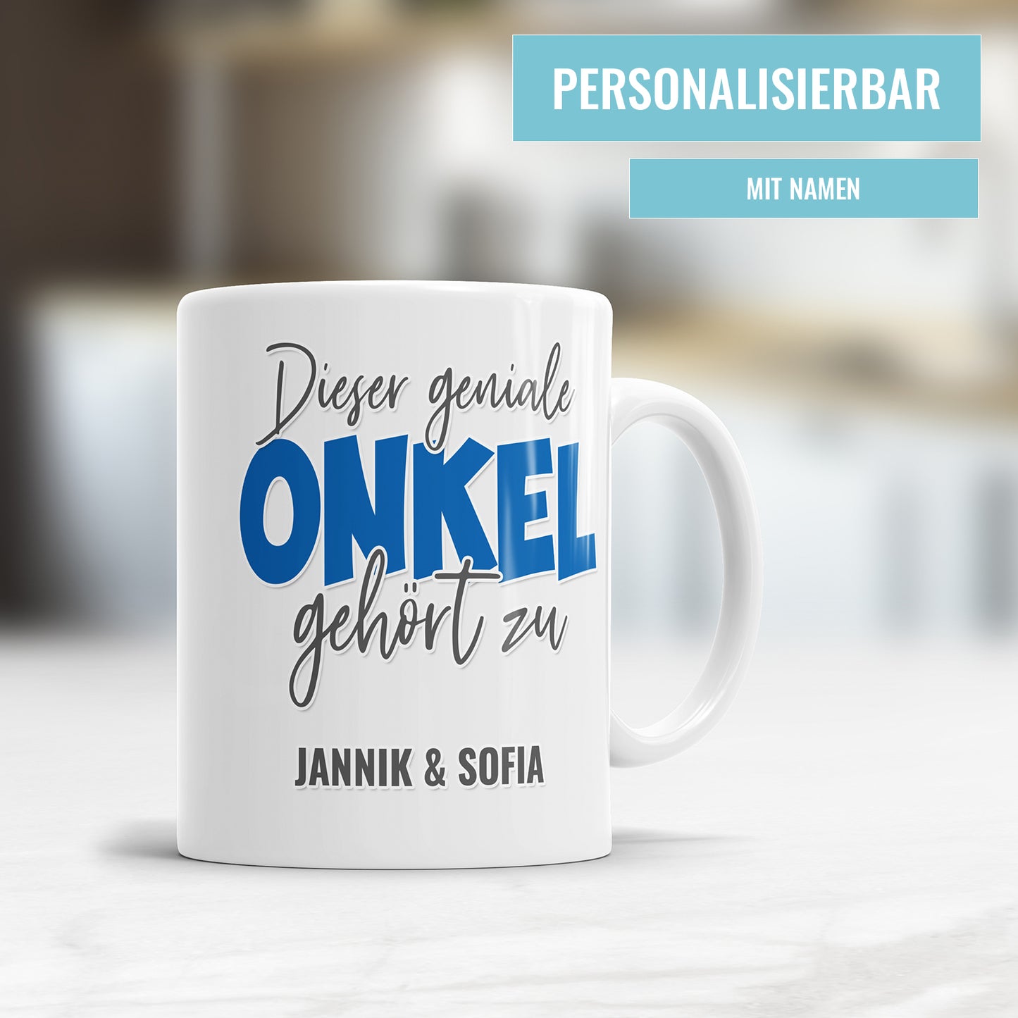 Dieser geniale Onkel gehört zu personalisiert mit Namen der Kinder Tasse