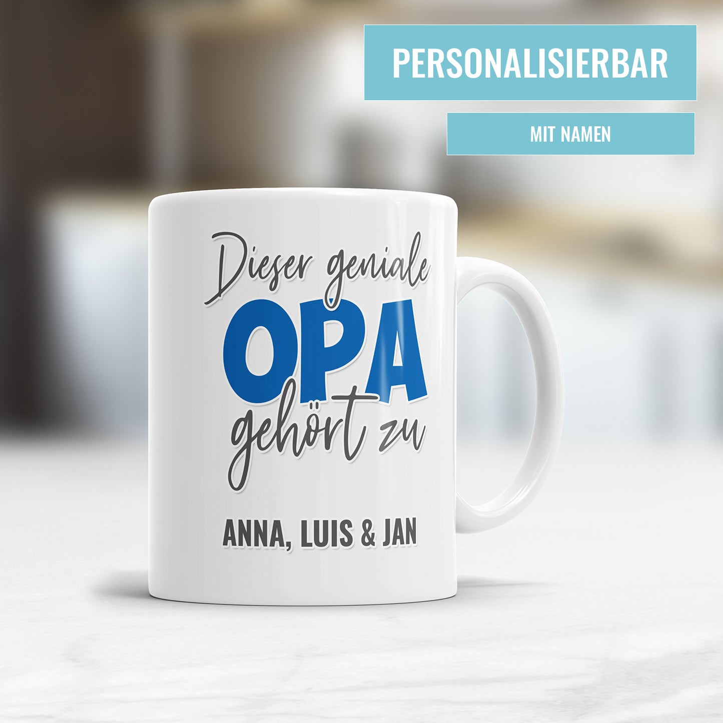 Dieser geniale Opa gehört zu personalisiert mit Namen der Kinder Tasse