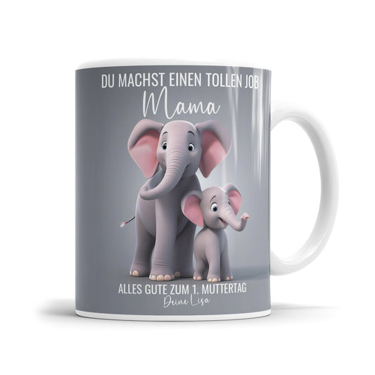 Personalisierte Tasse – Du machst einen tollen Job Mama – Alles Gute zum 1. Muttertag - Fulima