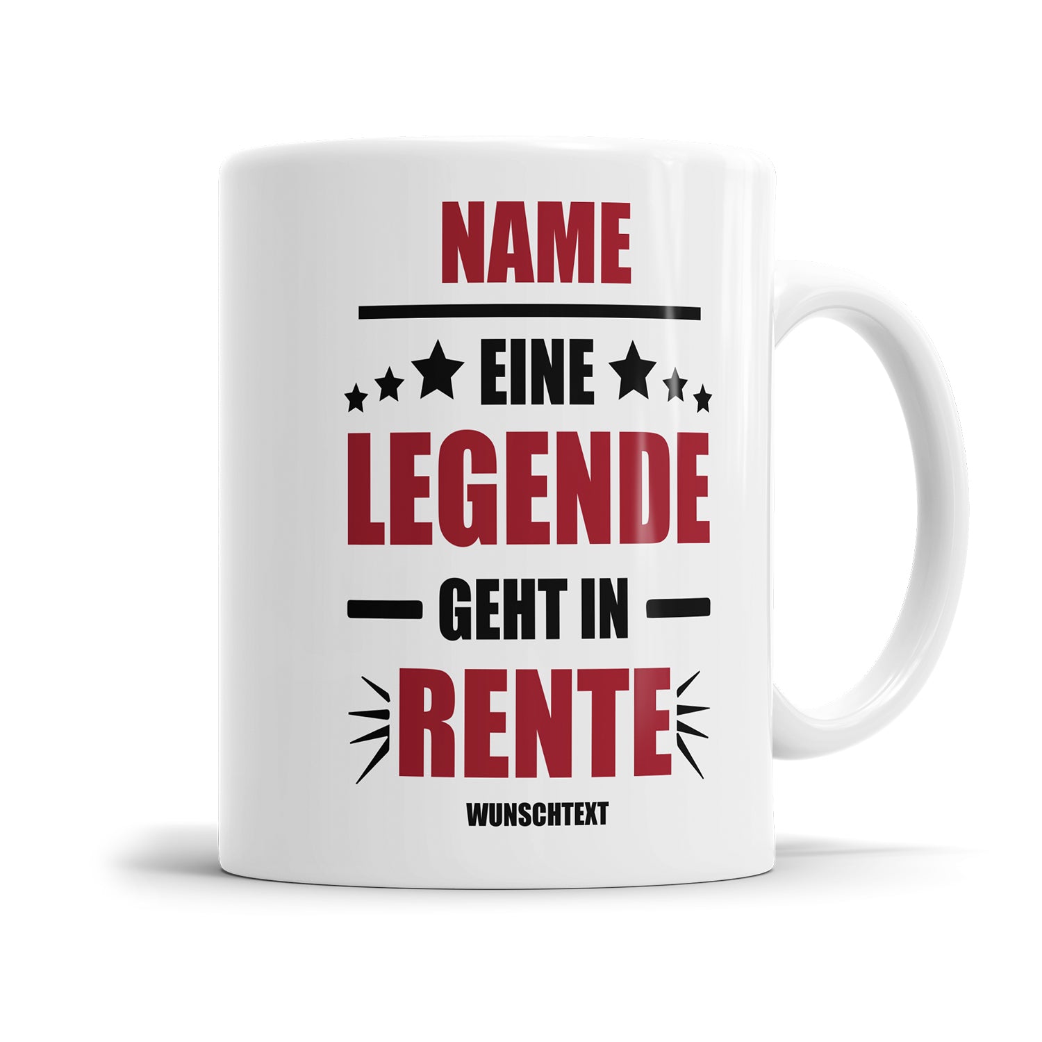 Rente Tasse Eine Legende geht in Rente personalisiert mit Name und Wunschtext Tasse Fulima