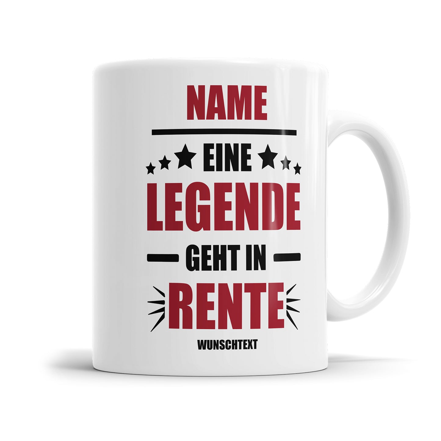 Rente Tasse Eine Legende geht in Rente personalisiert mit Name und Wunschtext Tasse
