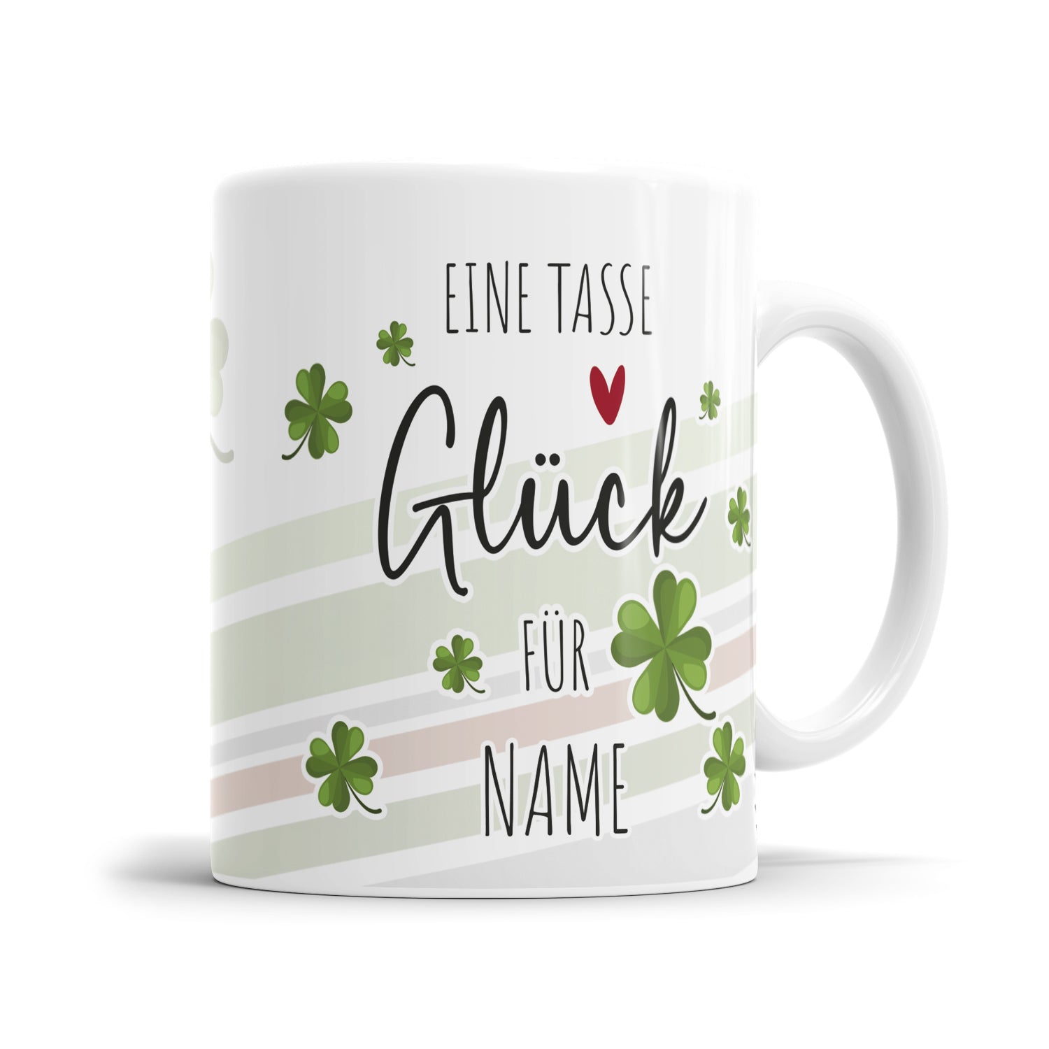 Eine Tasse Glück für personalisiert mit Namen Kleeblatt - Fulima