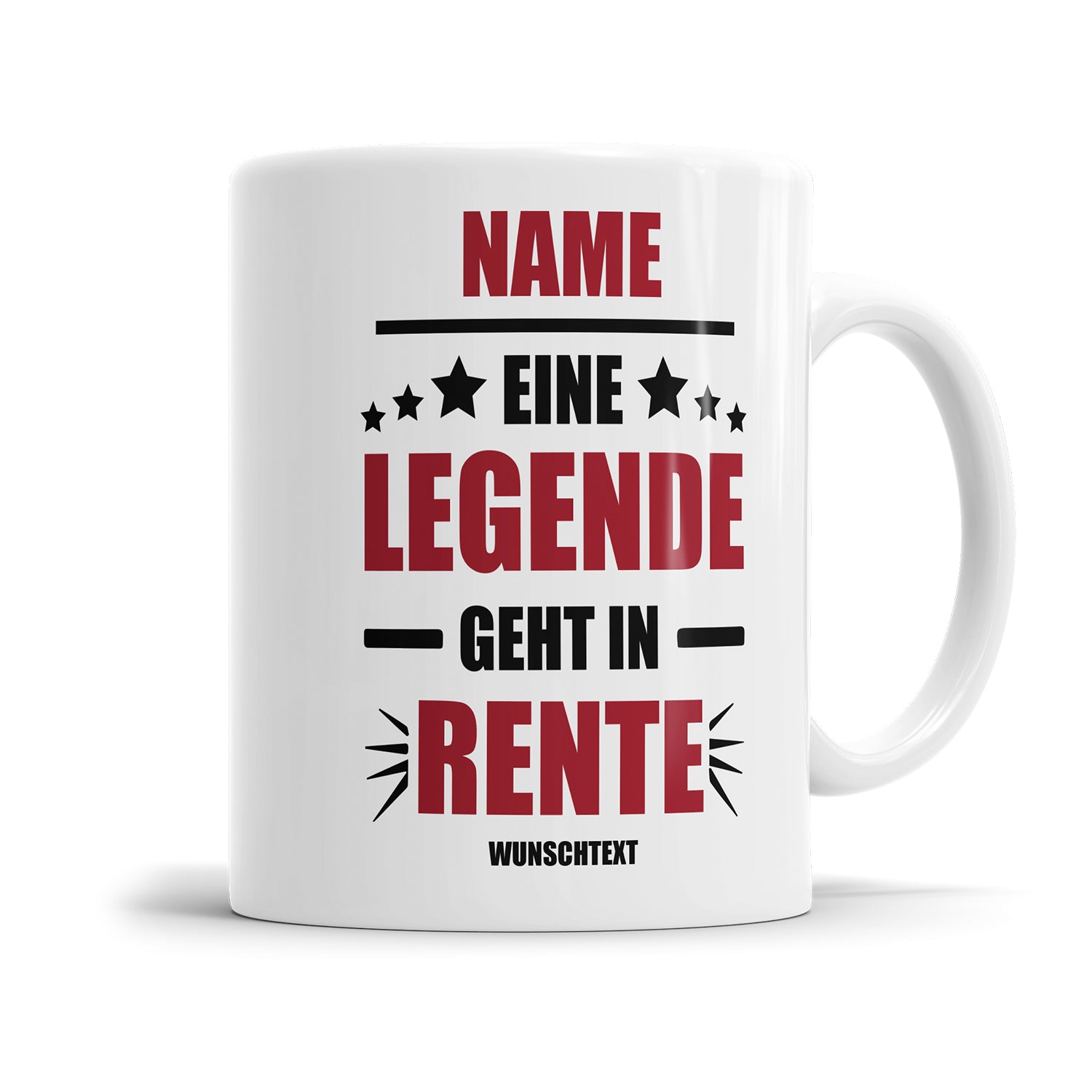 Personalisierte Rente Tasse 2025 mit Namen verschiedene Motive Eine Legende geht in Rente Sterne - Fulima
