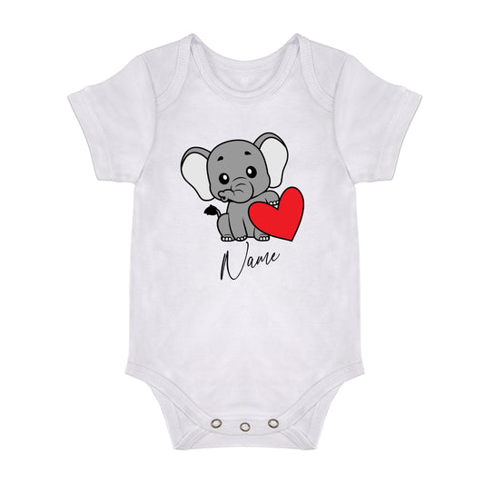 Babybody - Kleiner süßer Elefant mit Herz - Personalisierbar - FULiMA®