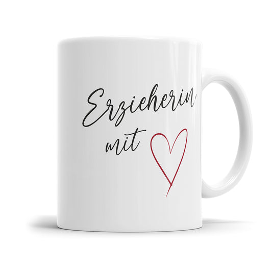 Erzieherin Tasse mit Spruch - Erzieherin mit Herz Fulima