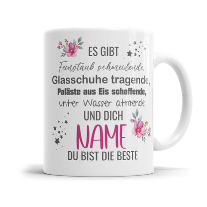 Tasse mit Namen - Es gibt Feenstaub schmeißende und Dich personalisiert mit Namen - Fulima