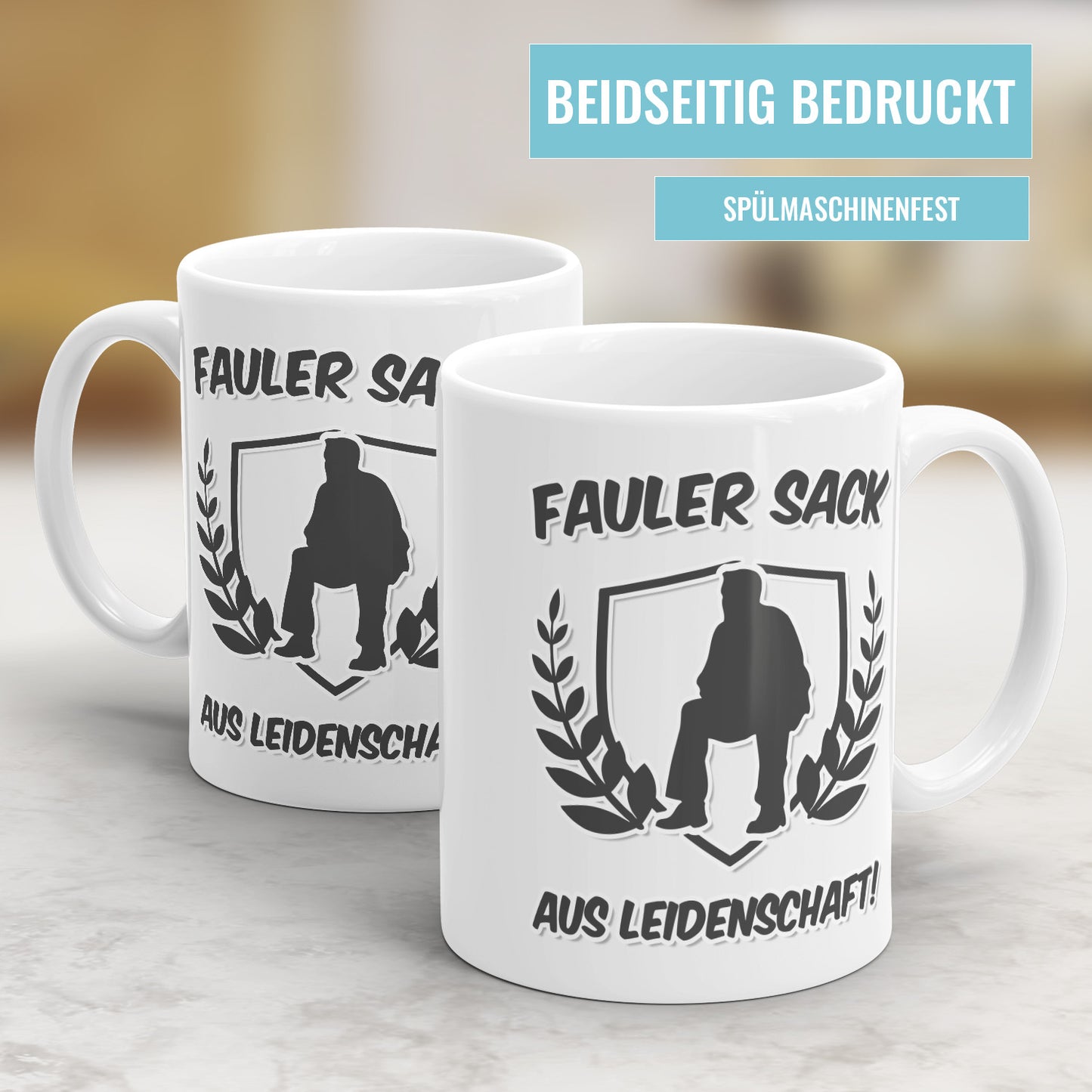 Fauler Sack aus Leidenschaft Tasse mit Spruch Fulima