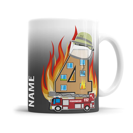 Ich bin 4 Feuerwehr Feuerwehrwagen personalisiert mit Name 4. Geburtstag