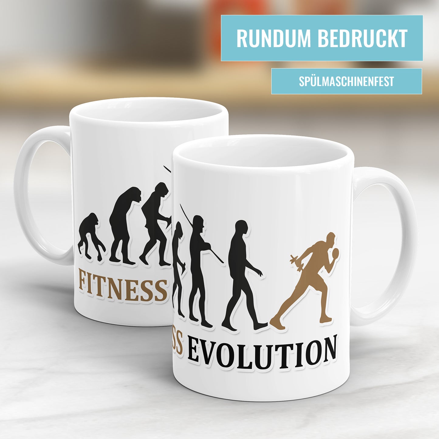 Fitness Evolution Tasse - Geschenkidee für Sportler