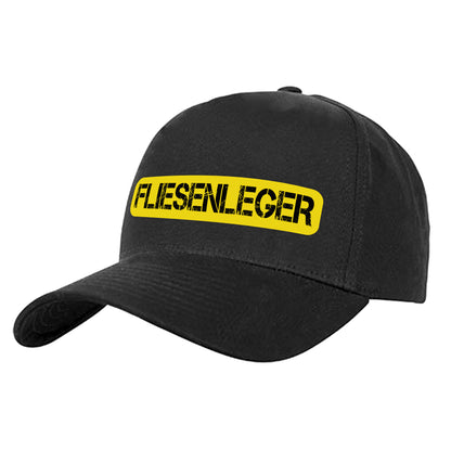 Fliesenleger Hinweis - Cap Schwarz - Fulima