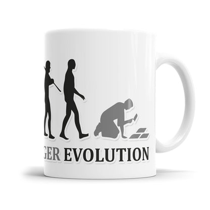 Fliesenleger Evolution Tasse - Geschenkidee für Fliesenleger