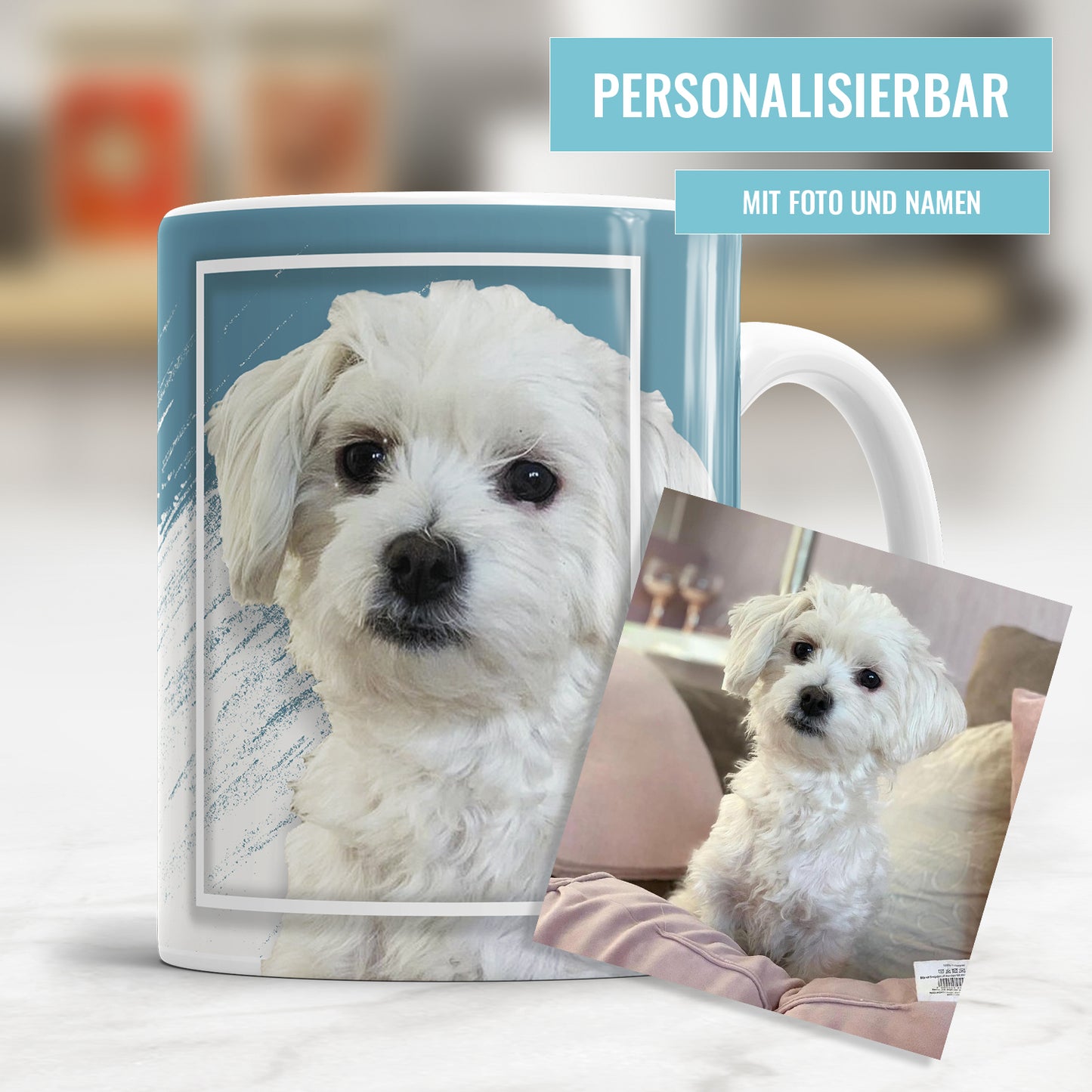 Hundeliebhaber Tasse - Personalisierte Hundetasse mit Foto und Namen