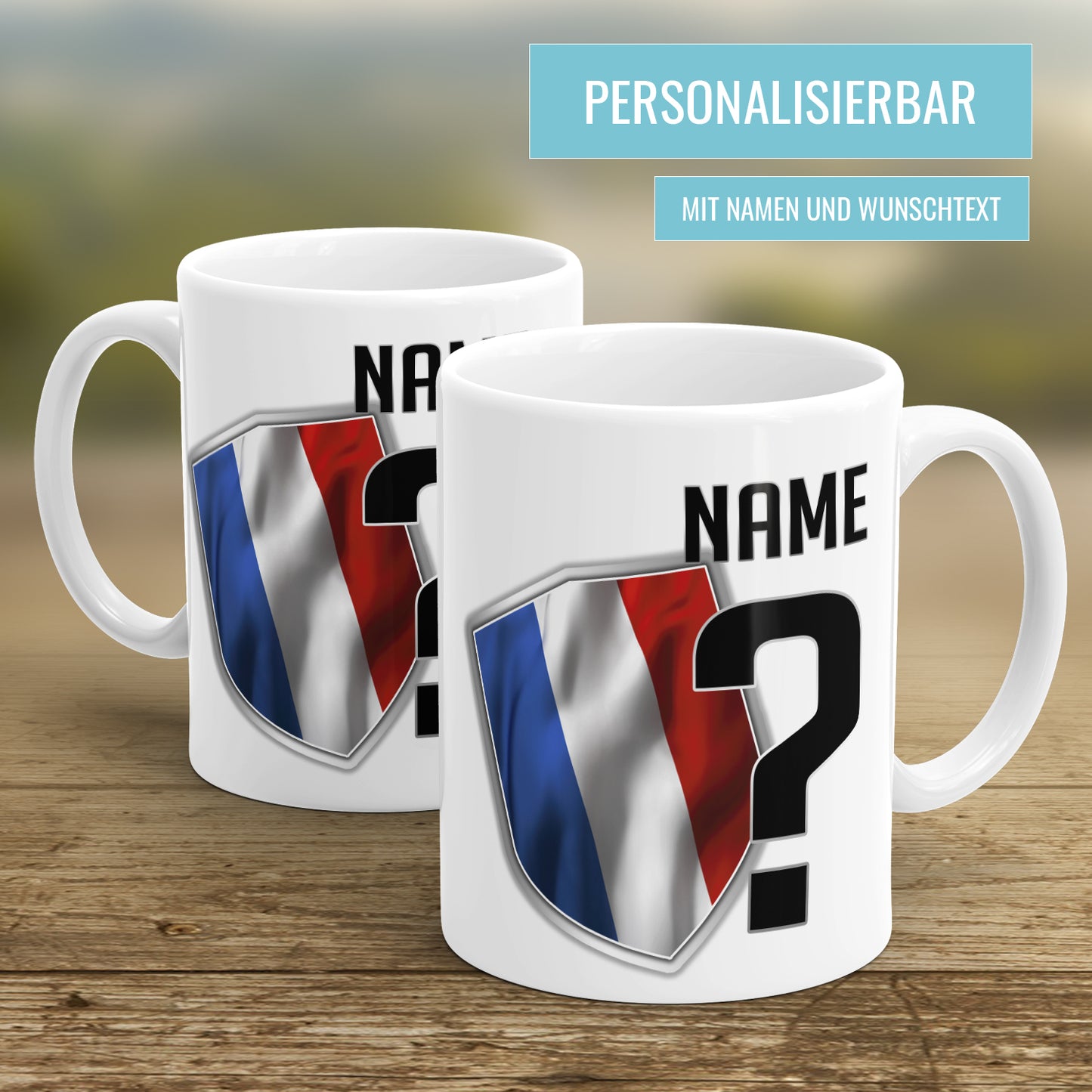 Frankreich Fan Tasse - Personalisiert mit Namen und Nummer - Fulima