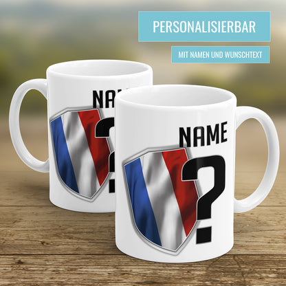 Frankreich Fan Tasse - Personalisiert mit Namen und Nummer - Fulima