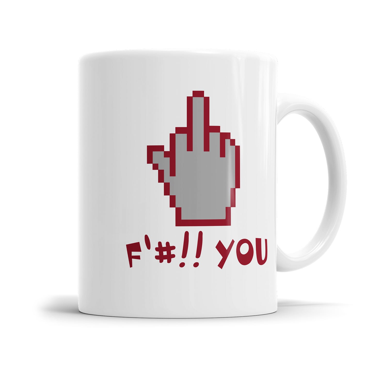 Tasse mit Spruch - Pixel Mittelfinger F#!! you