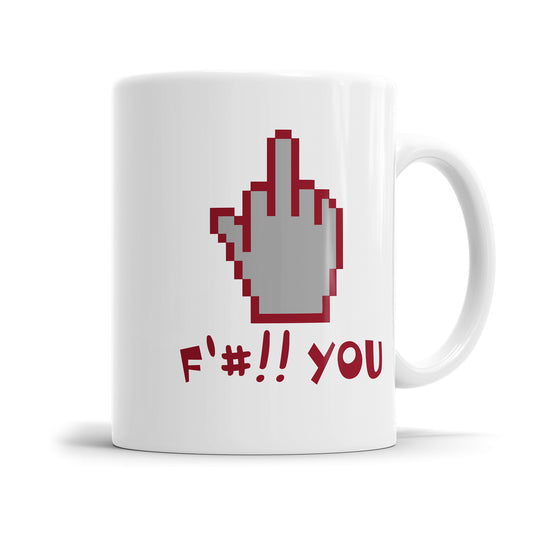 Tasse mit Spruch - Pixel Mittelfinger F#!! you Fulima