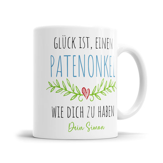 Glück ist einen Patenonkel wie dich zu haben personalisiert - Patenonkel Tasse