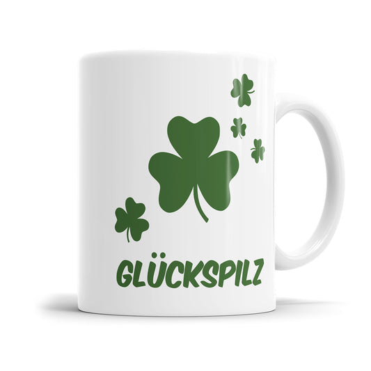 Tasse mit Spruch - Glückspilz Kleeblätter Fulima