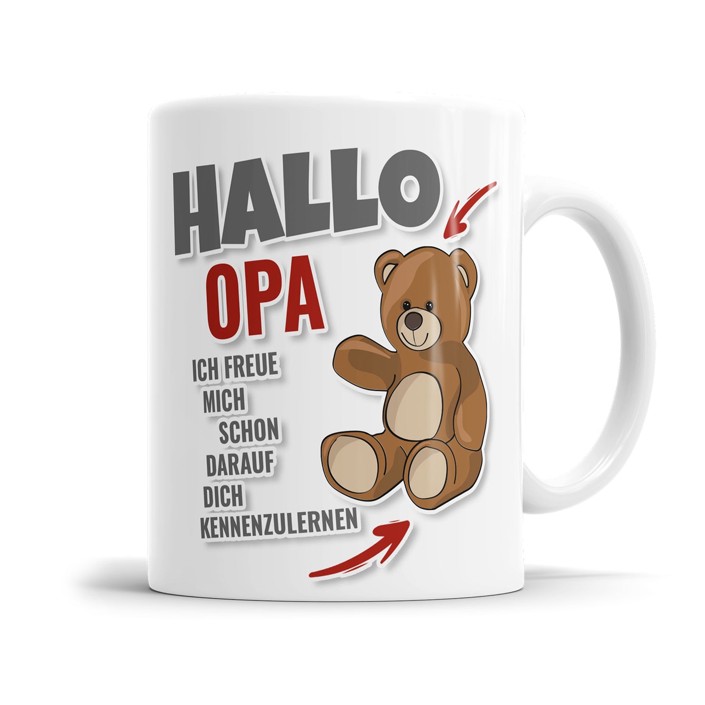 Tasse für werdenden Opa - Hallo Opa ich freue mich schon dich kennen zulernen