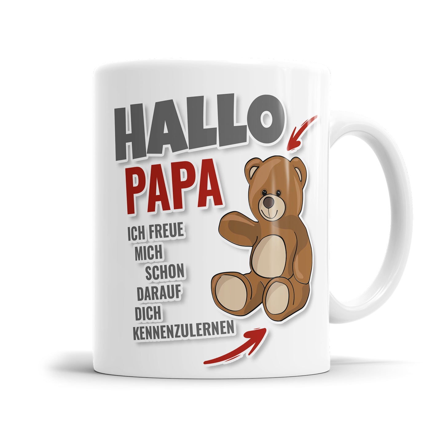 Tasse für werdenden Papa - Hallo Papa ich freue mich schon dich kennen zulernen Fulima