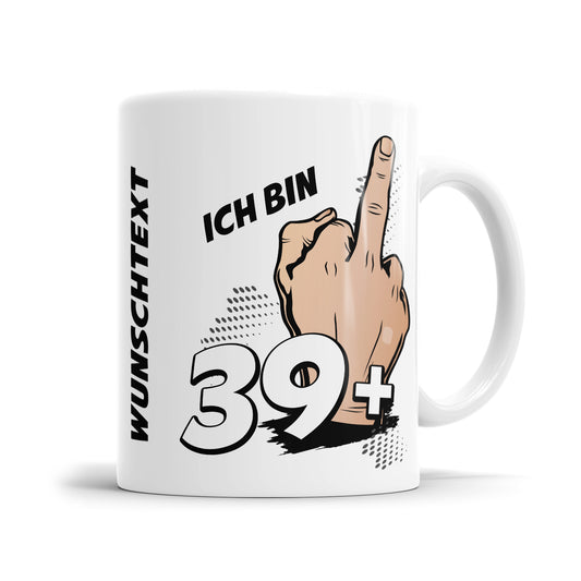 Ich bin 39 plus Mittelfinger 40 Geburtstag Herren Geschenk Tasse - Fulima