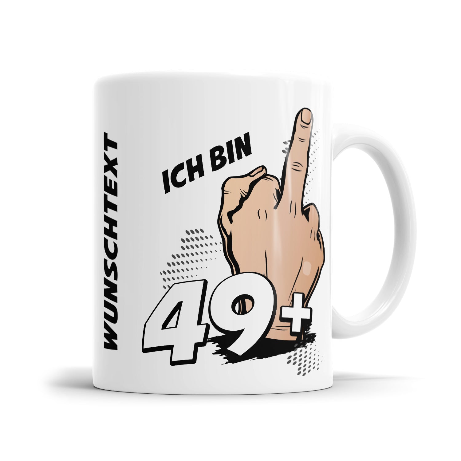 Ich bin 49 plus Mittelfinger 50 Geburtstag Herren Geschenk Tasse - Fulima