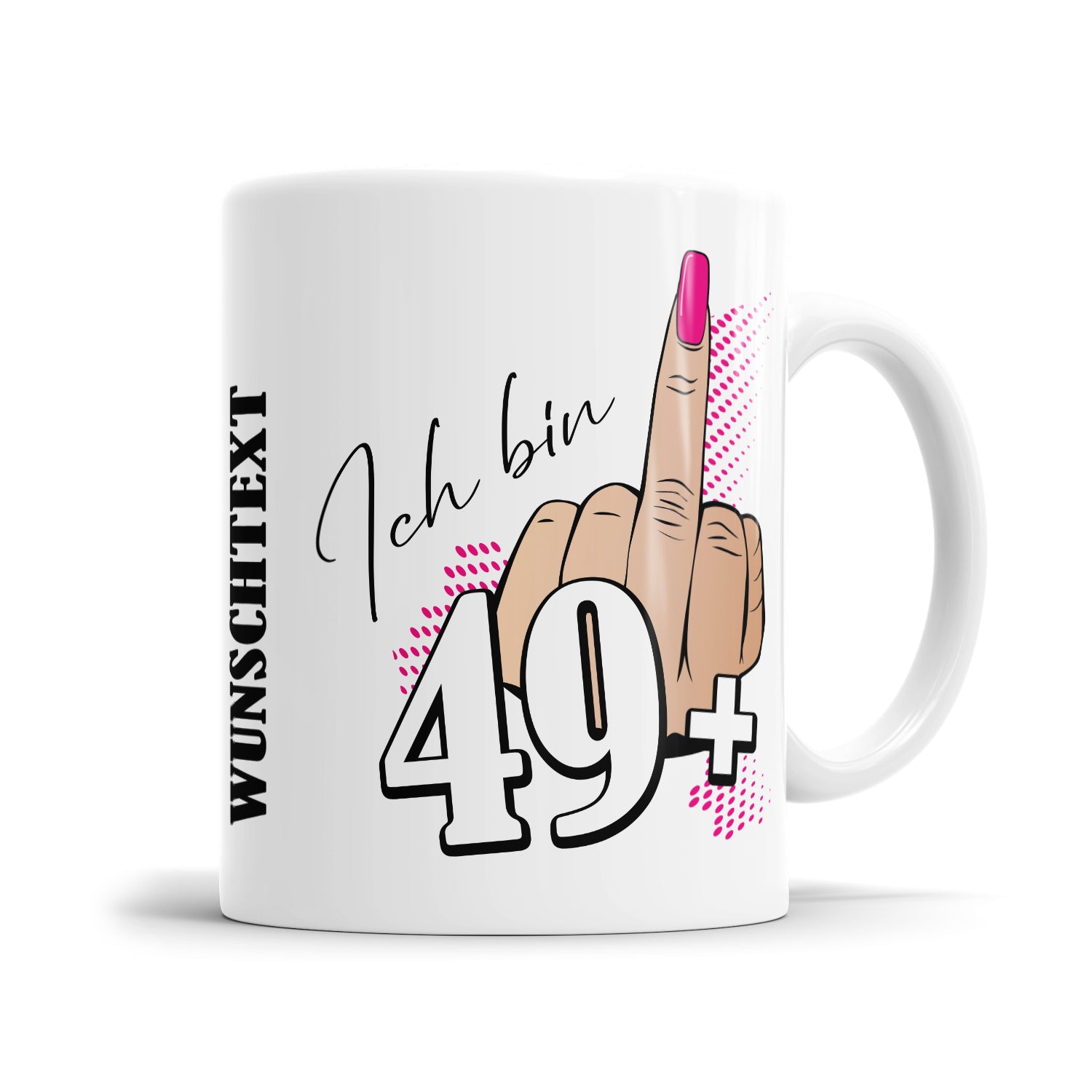 Ich bin 49 plus Mittelfinger 50 Geburtstag Damen Geschenk Tasse - Fulima
