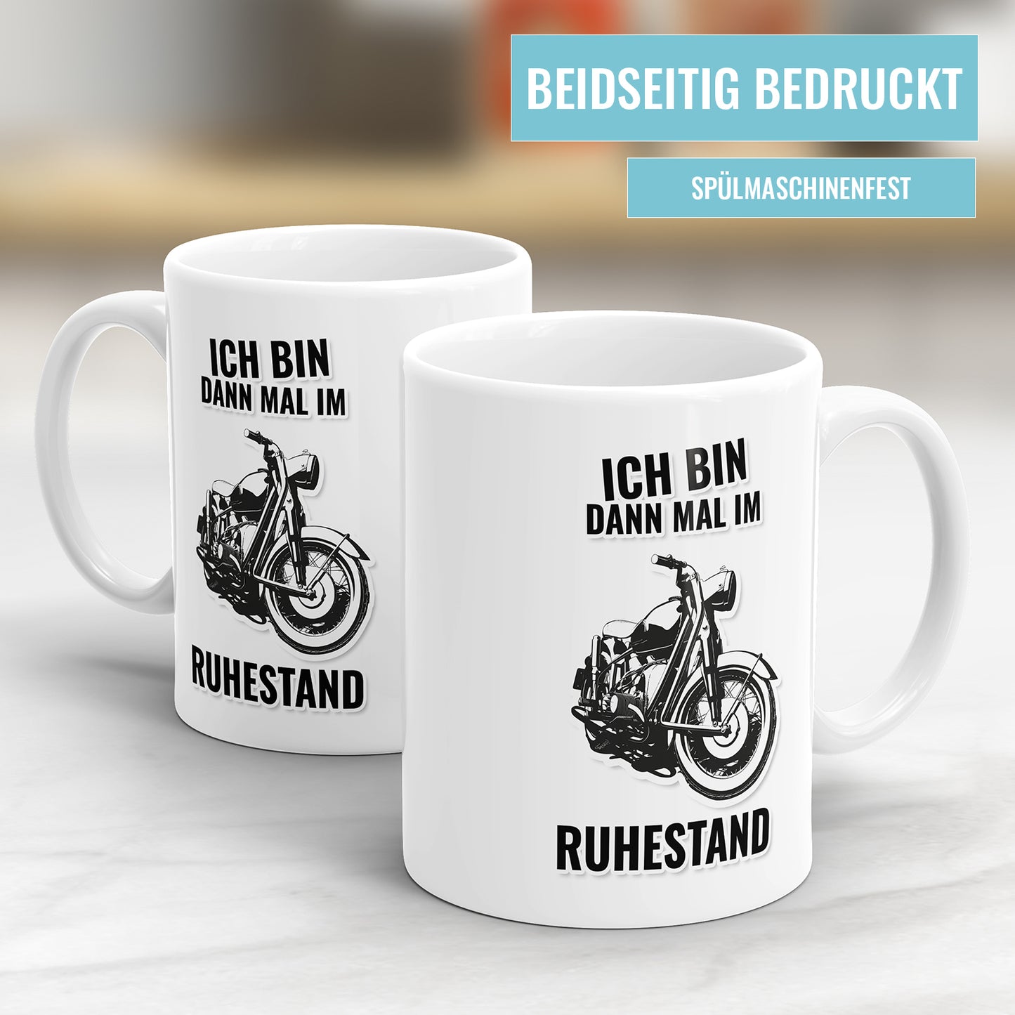 Rente Tasse Ich bin dann mal im Ruhestand Motorrad Chopper
