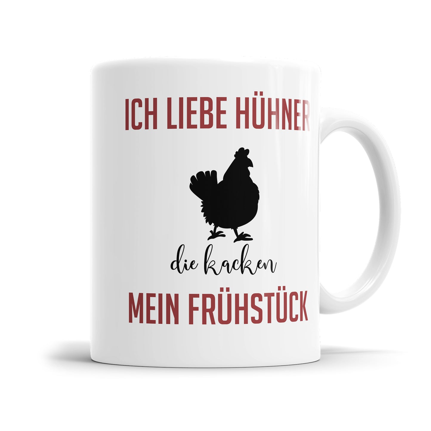 Lustige Tasse mit Spruch - "Ich liebe Hühner, die kacken mein Frühstück" - Geschenkidee - Fulima