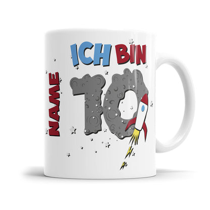 Ich bin 10 Weltraum Rakete Sterne personalisiert mit Name 10. Geburtstag