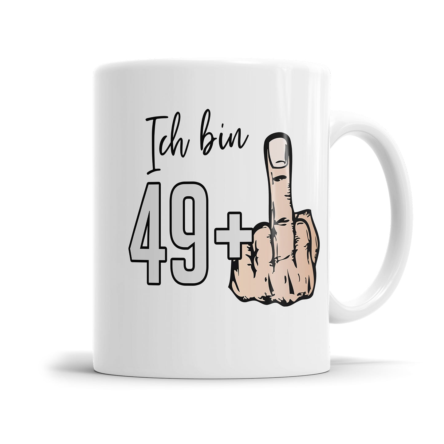 Ich bin 49 plus Mittelfinger 50 Geburtstag Herren Geschenk Tasse