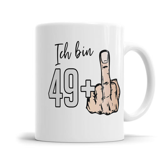 Ich bin 49 plus Mittelfinger 50 Geburtstag Herren Geschenk Tasse Fulima