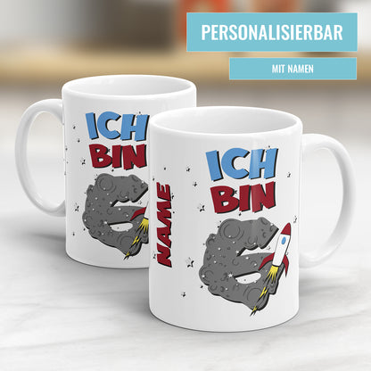 Ich bin 6 Weltraum Rakete Sterne personalisiert mit Name 6. Geburtstag