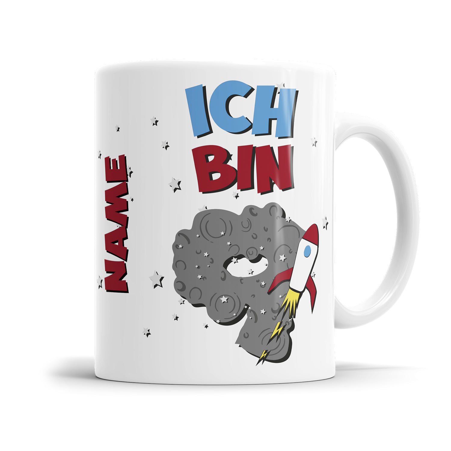Weltraum Rakete Tasse zum 9. Geburtstag – Mit Namen des Geburtstagskindes - Fulima